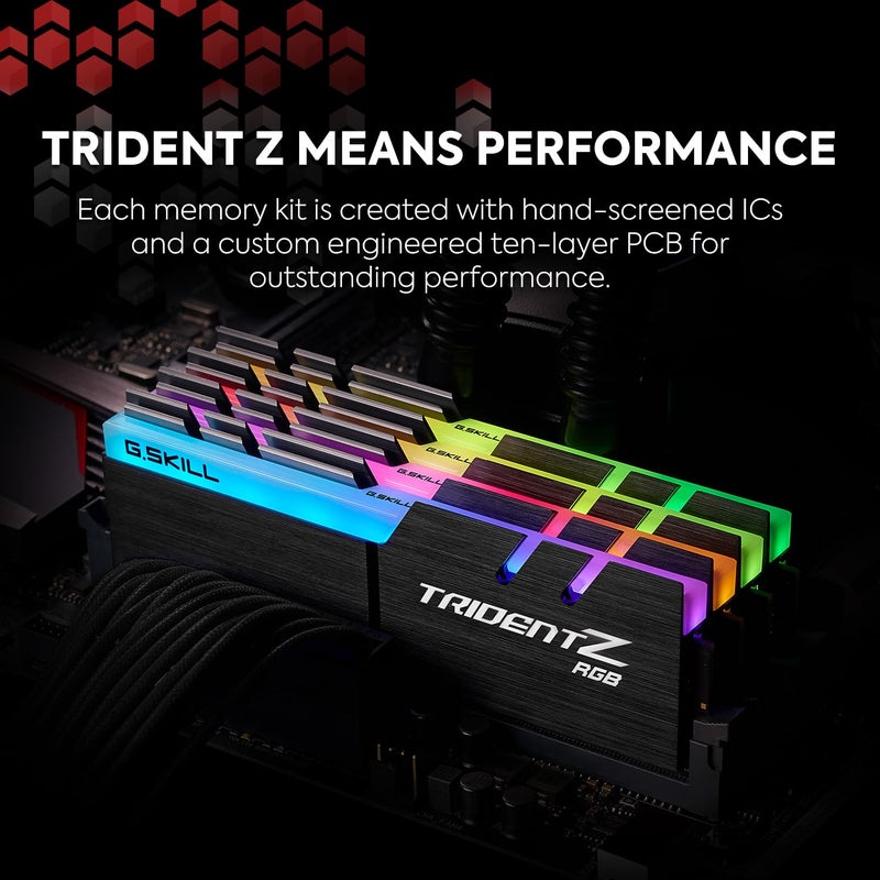 G.SKILL Trident Z RGB Series DDR4 RAM (XMP) 16GB (2x8GB) 3600MT/s CL18-22-22-42 1.35V Intel AMD Desktop Computer Memory U-DIMM (F4-3600C18D-16GTZRX) - Image 2